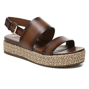 Naturalizer Patience Platform Brown Leather Sandals size 9 EUC